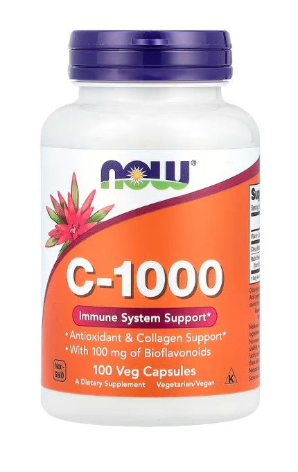 Vitamin C-1000 with 100mg Bioflavonoids - 100 vcaps - NOW Foods