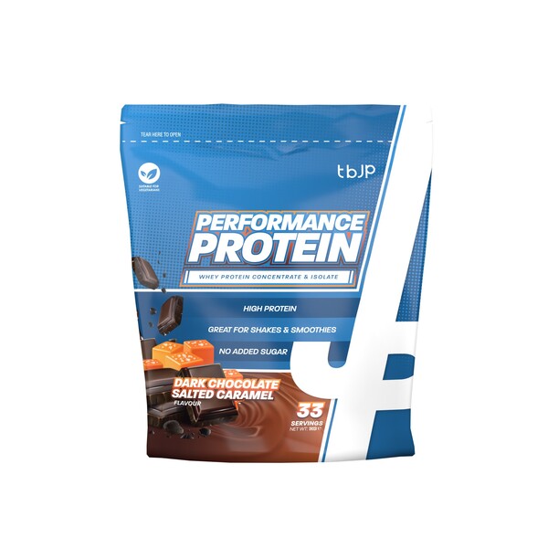 Performance Protein, Dark Chocolate Salted Caramel - 1000 grams - Trained by JP