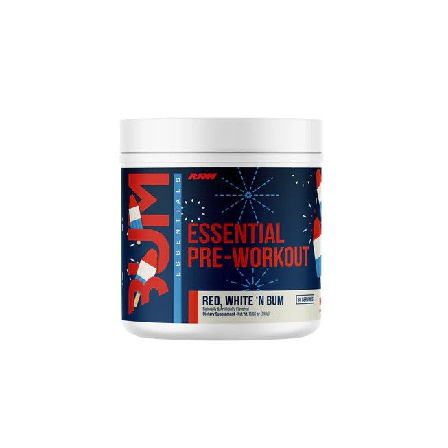 CBUM Essential Pre-Workout, Red White 'N Bum - 393 grams - Raw Nutrition