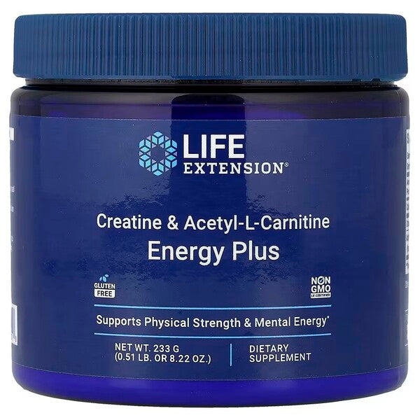 Creatine & Acetyl-L-Carnitine Energy Plus - 233 grams - Life Extension