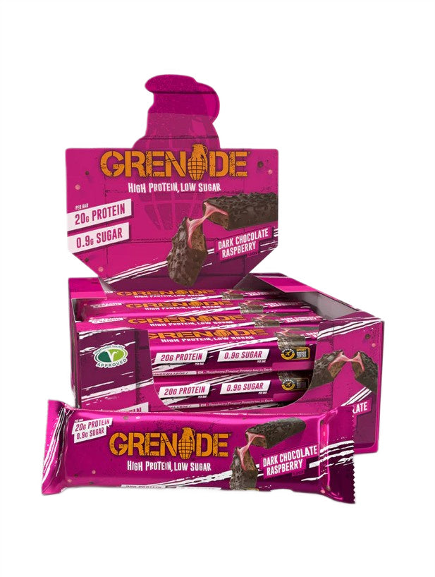 Protein Bars, Dark Chocolate Raspberry - 12 x 60g - Grenade