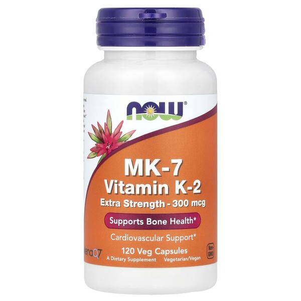 MK-7 Vitamin K-2, 300mcg Extra Strength - 120 vcaps - NOW Foods