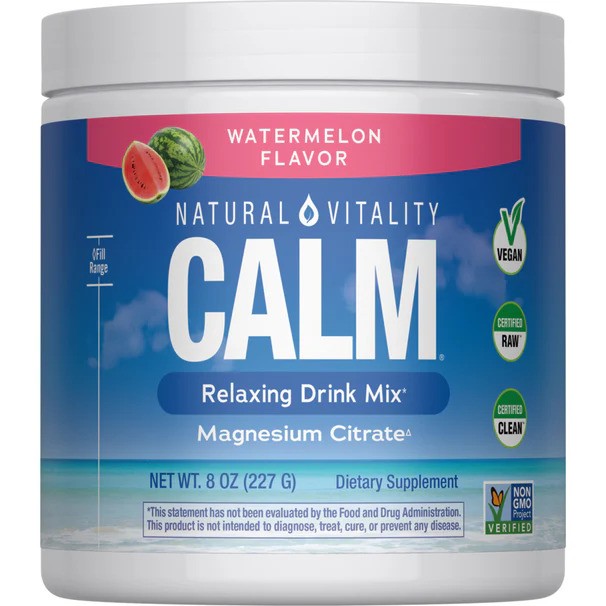Calm Magnesium Powder, Watermelon - 227 grams - Natural Vitality