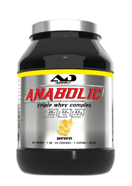 Anabolic Triple Whey Complex, Banana - 1000 grams - Addict Sport Nutrition
