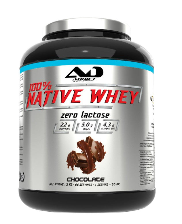 100% Native Whey Zero Lactose, Chocolate - 2000 grams - Addict Sport Nutrition