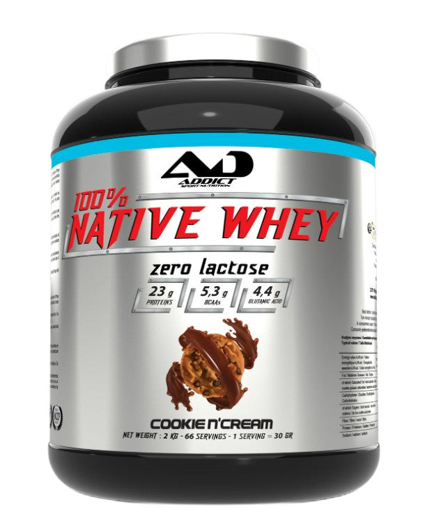 100% Native Whey Zero Lactose, Cookie N'Cream - 2000 grams - Addict Sport Nutrition