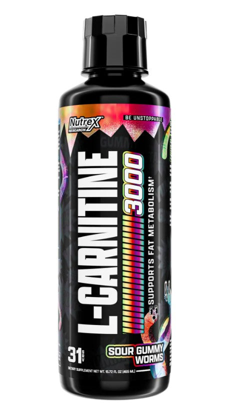L-Carnitine 3000, Sour Gummy Worms - 465 ml. - Nutrex