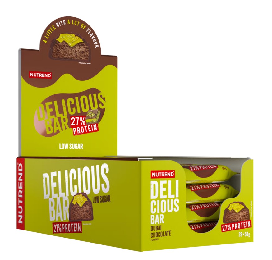 Delicious Protein Bar, Dubai Chocolate - 28 x 50g - Nutrend