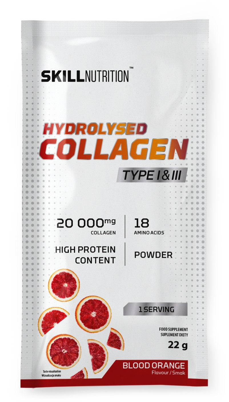 Hydrolysed Collagen Type I & III, Blood orange - 22 grams (1 serving) - Skill Nutrition