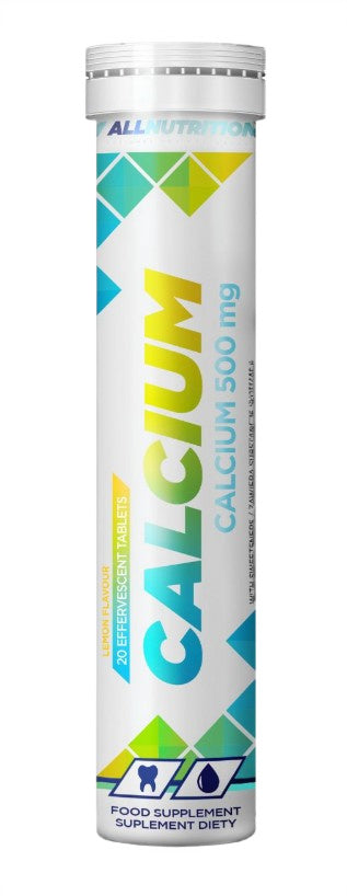 Calcium, 500mg (Lemon) - 20 effervescent tablets - Allnutrition