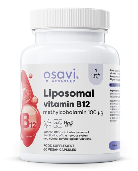 Liposomal Vitamin B12, Methylcobalamin 100mcg - 60 vegan caps - Osavi