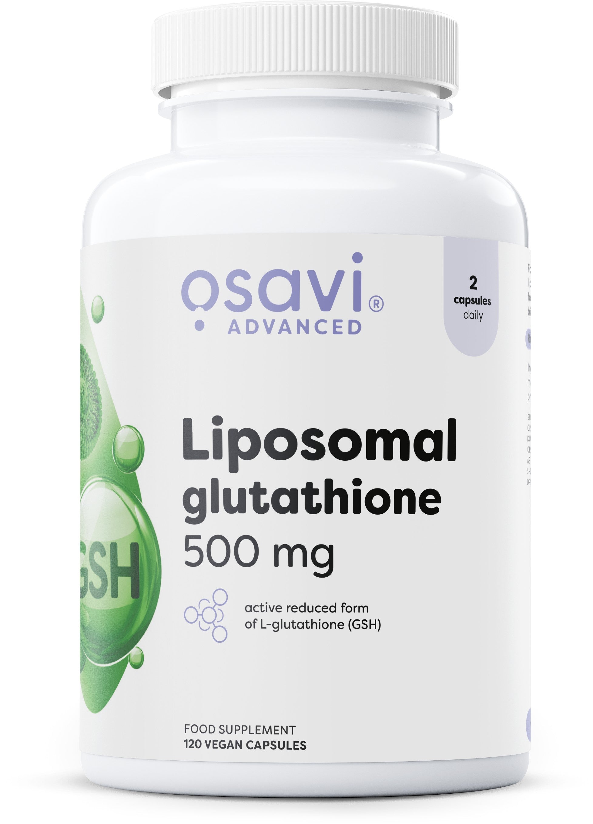 Liposomal Glutathione, 500 mg - 120 vegan caps - Osavi