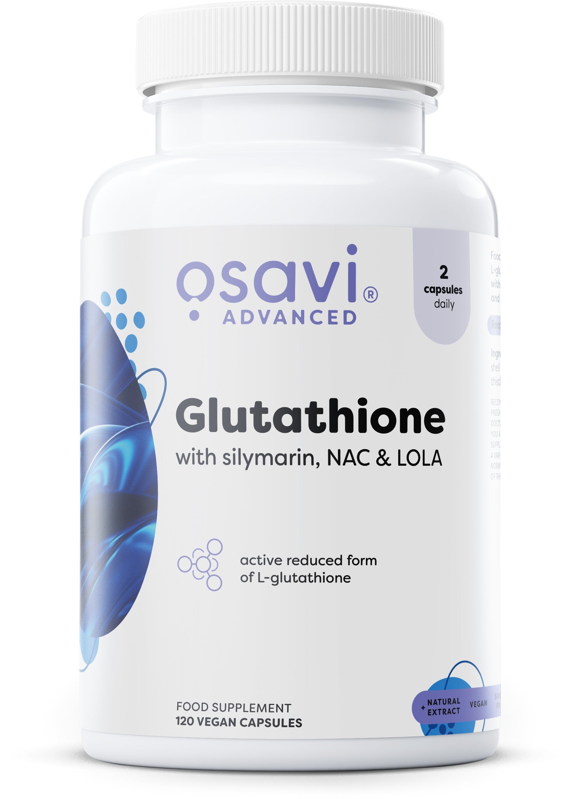 Glutathione with Silymarin, NAC & LOLA - 120 vegan caps - Osavi