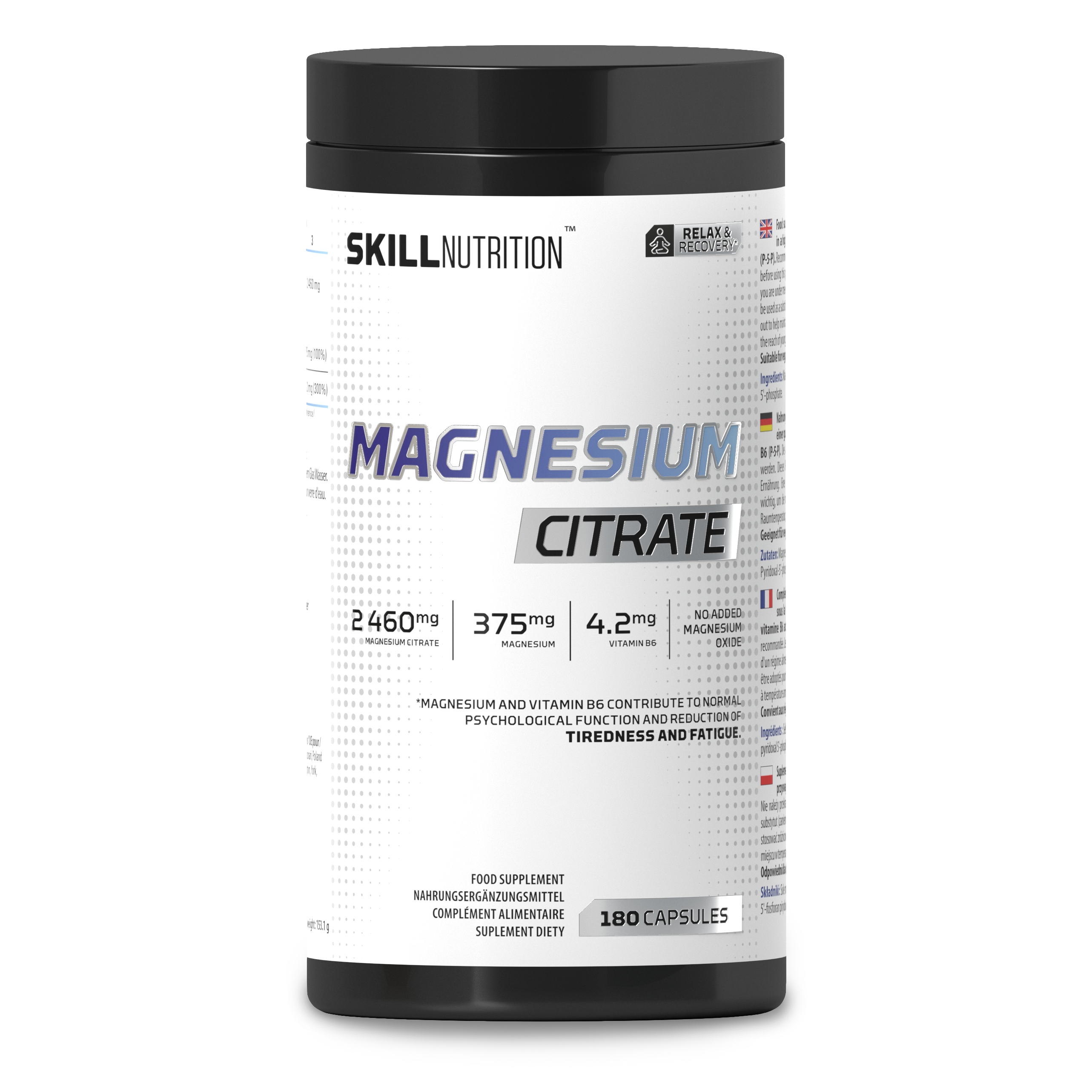 Magnesium Citrate - 180 caps - Skill Nutrition