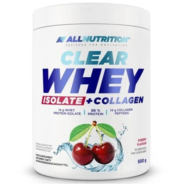 Clear Whey Isolate + Collagen, Cherry - 500 grams - Allnutrition