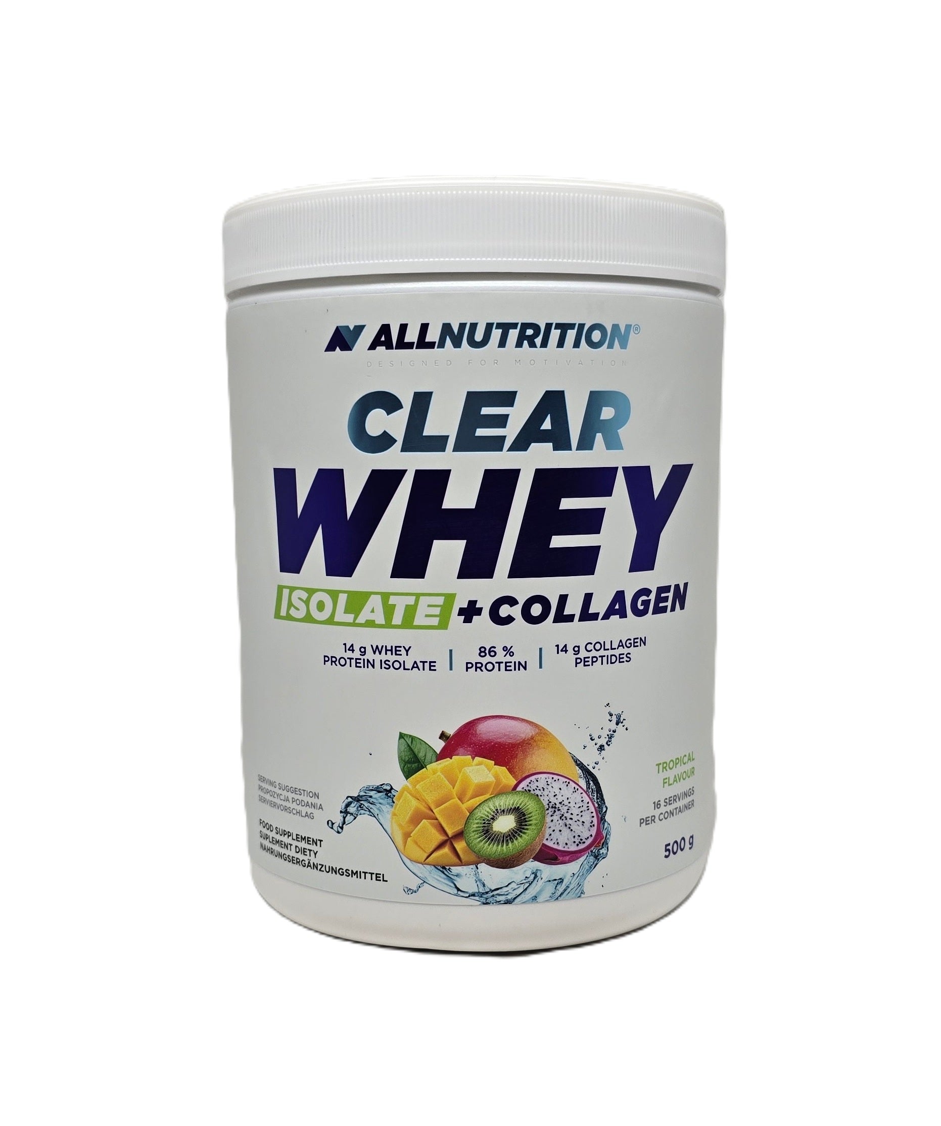Clear Whey Isolate + Collagen, Tropical - 500 grams - Allnutrition