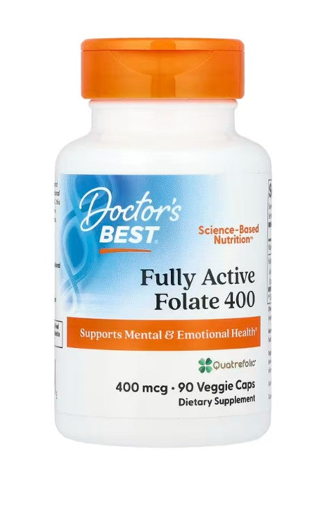 Fully Active Folate 400 with Quatrefolic, 400mcg - 90 vcaps - Doctor's Best