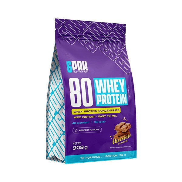 80 Whey Protein, Chocolate - 908 grams - 6PAK