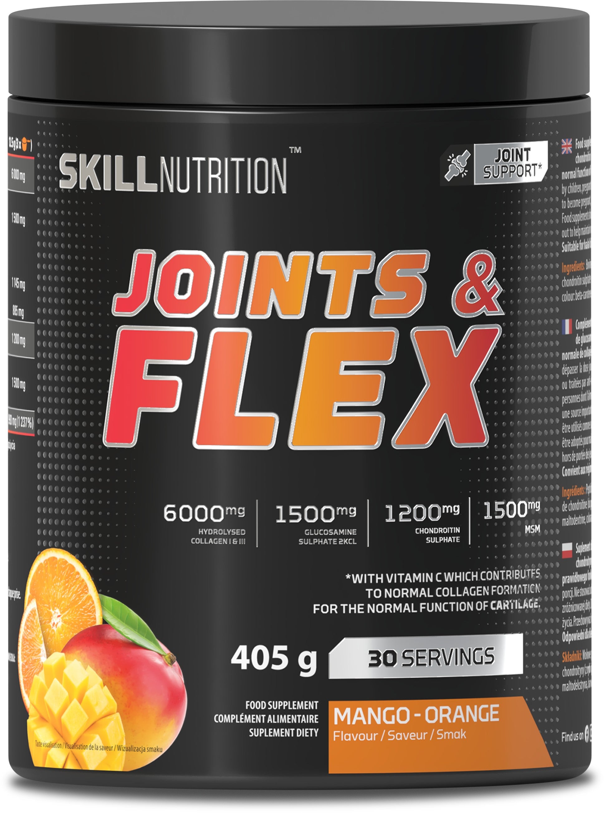 Joints & Flex Powder, Mango-Orange - 405 grams - Skill Nutrition