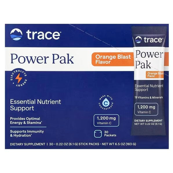 Power Pak, Orange Blast - 30 packets - Trace Minerals