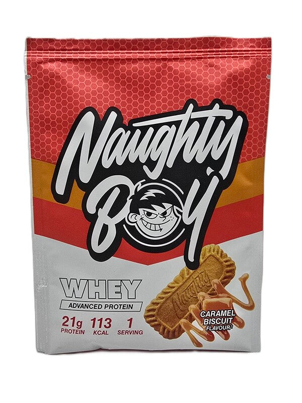 Advanced Whey, Caramel Biscuit - 30 grams (1 serving) - Naughty Boy