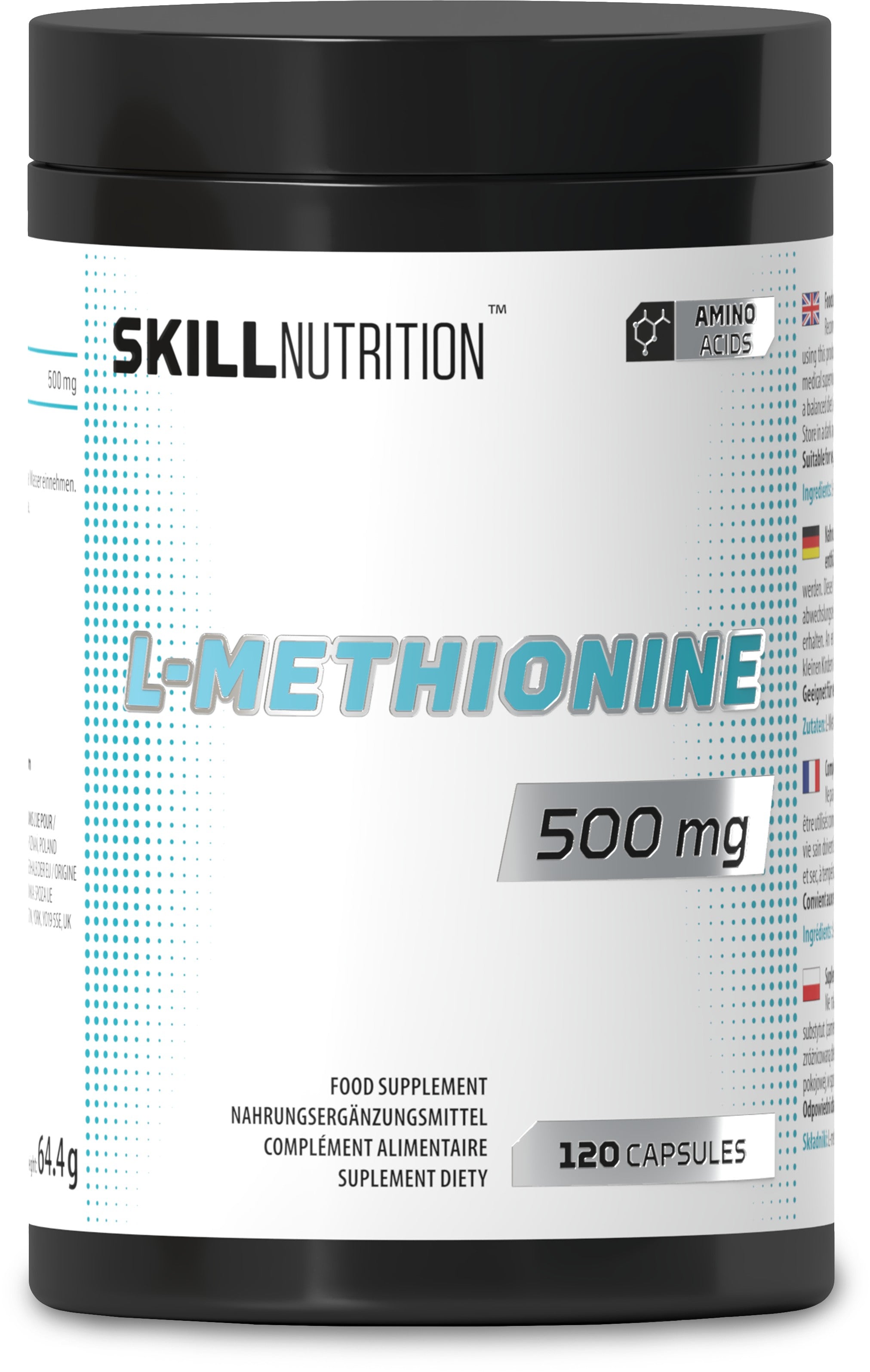 L-Methionine, 500mg - 120 vegan caps - Skill Nutrition