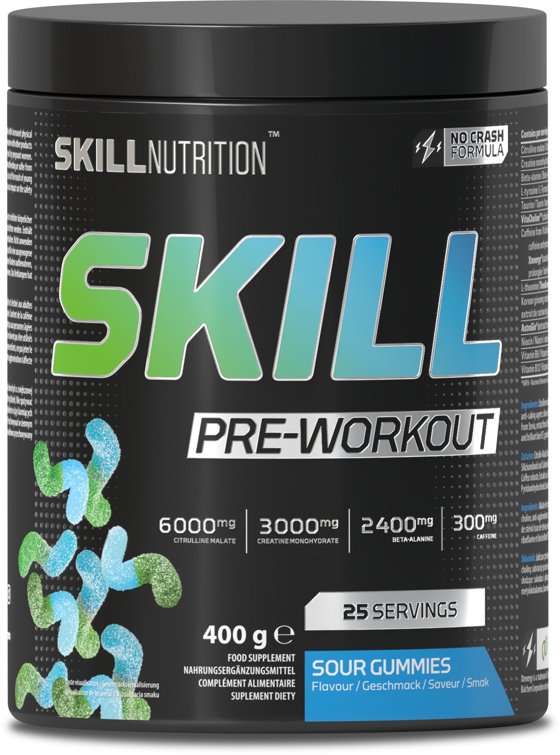 Skill Pre-Workout, Sour Gummies - 400-412 grams - Skill Nutrition