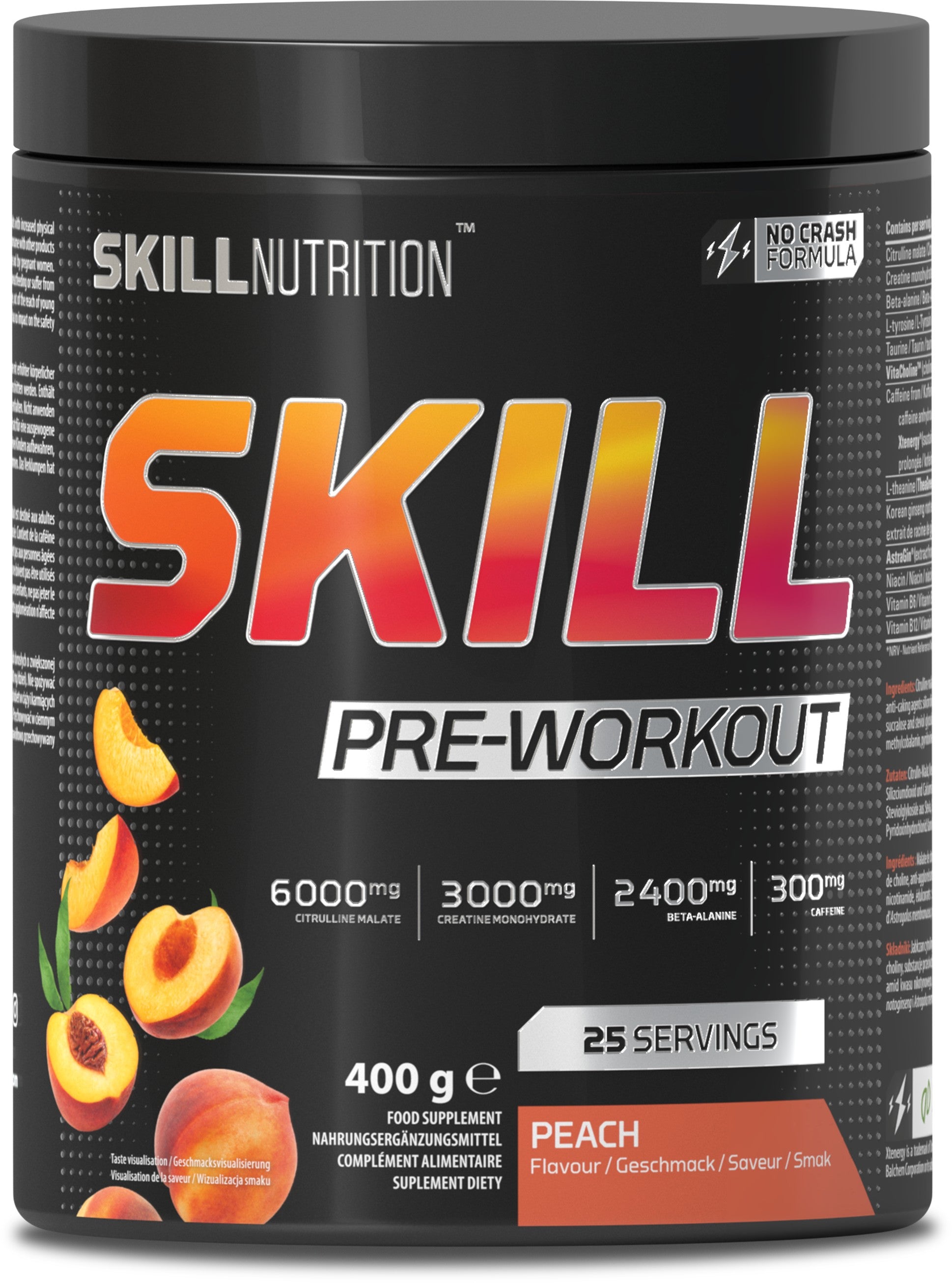 Skill Pre-Workout, Peach - 400-412 grams - Skill Nutrition