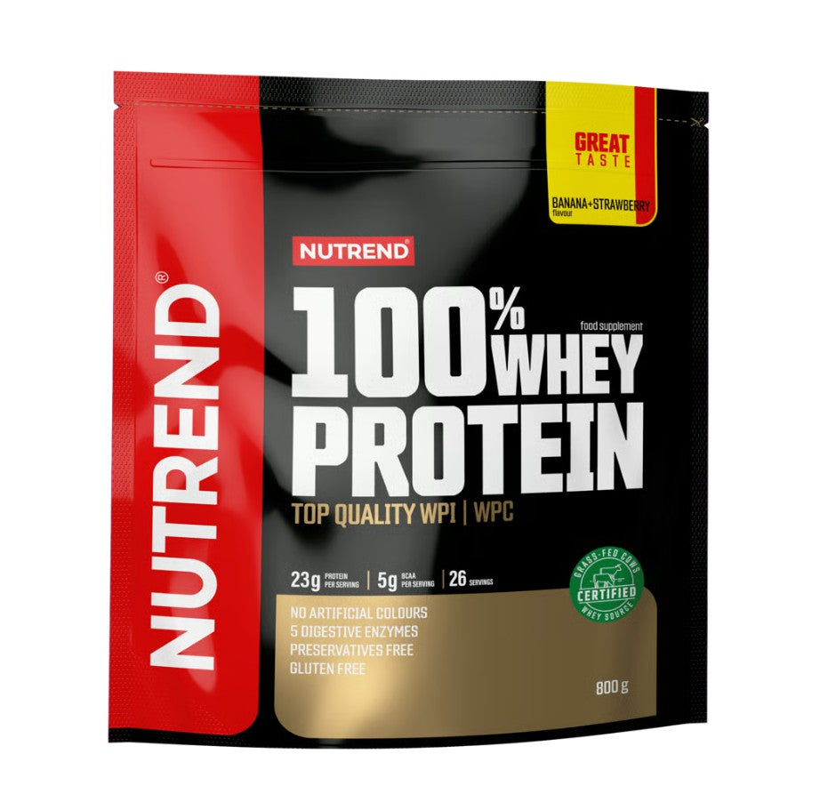 100% Whey Protein, Banana + Strawberry - 800 grams - Nutrend
