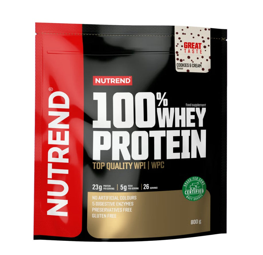 100% Whey Protein, Cookies & Cream - 800 grams - Nutrend