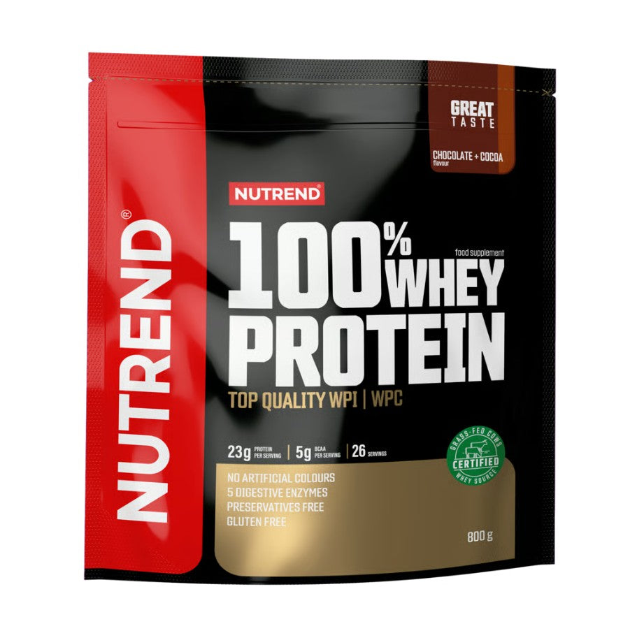 100% Whey Protein, Chocolate + Cocoa - 800 grams - Nutrend