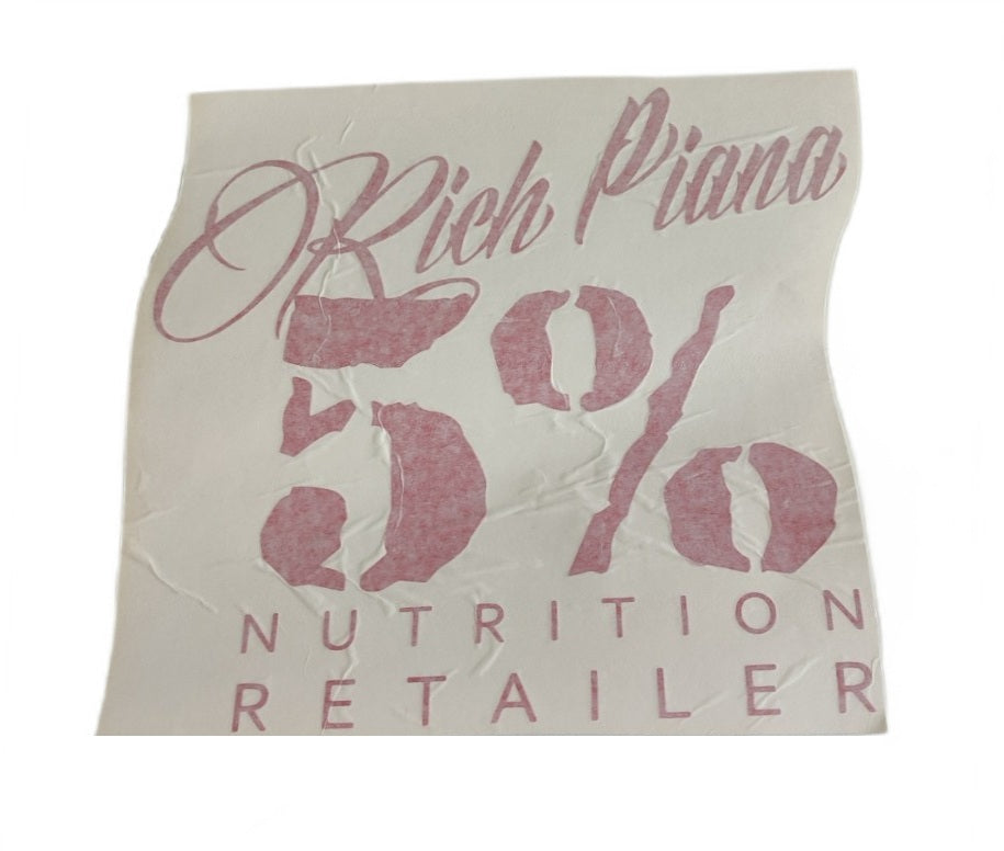 5% Nutrition Window Cling, White & Red - 5% Nutrition