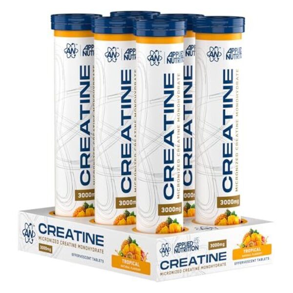 Creatine Monohydrate Effervescent Tablets, Tropical - 6 x 16 tabs - Applied Nutrition