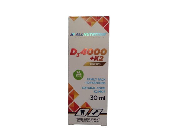 Vit D3 4000 + K2 Drops - 30 ml. - Allnutrition