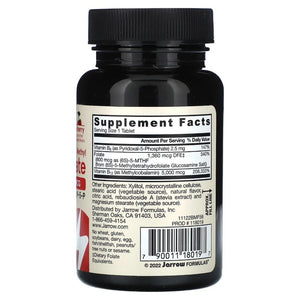 Jarrow Formulas Metil B-12 5000 mcg ir metilo folatas 800 mcg, vyšnių skonio - 60 pastilių - Magnis.lt