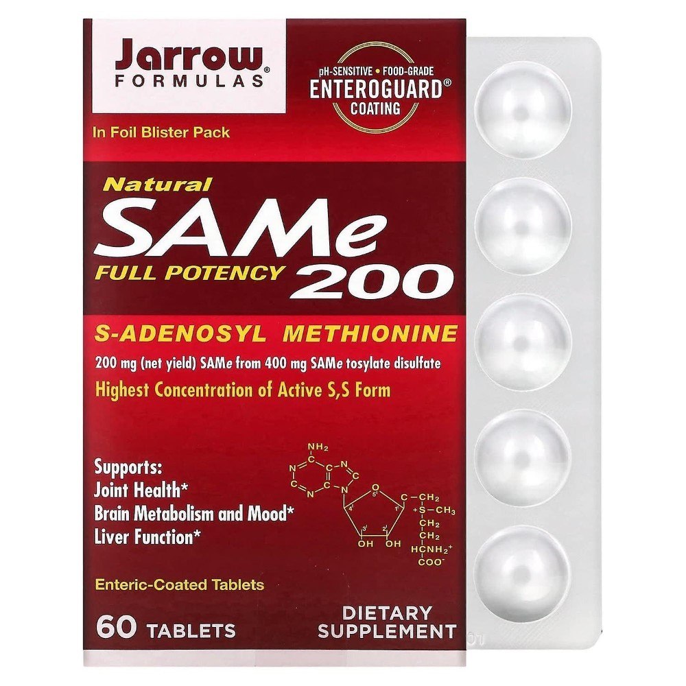 Jarrow Formulas SAMe 200 (S-adenozil L-metioninas) - 60 tablečių - Magnis.lt