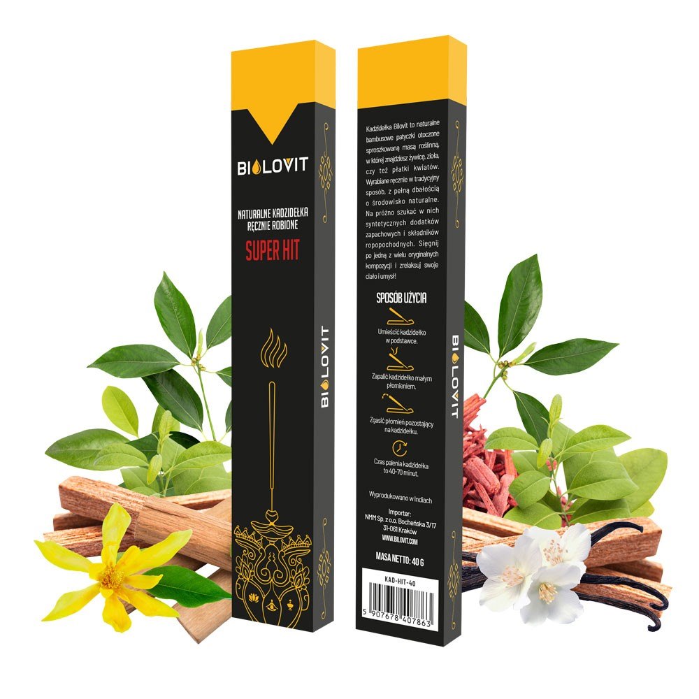 Bilovit dabiskās aromatiskās vīraka nūjiņas Super Hit - 40 g