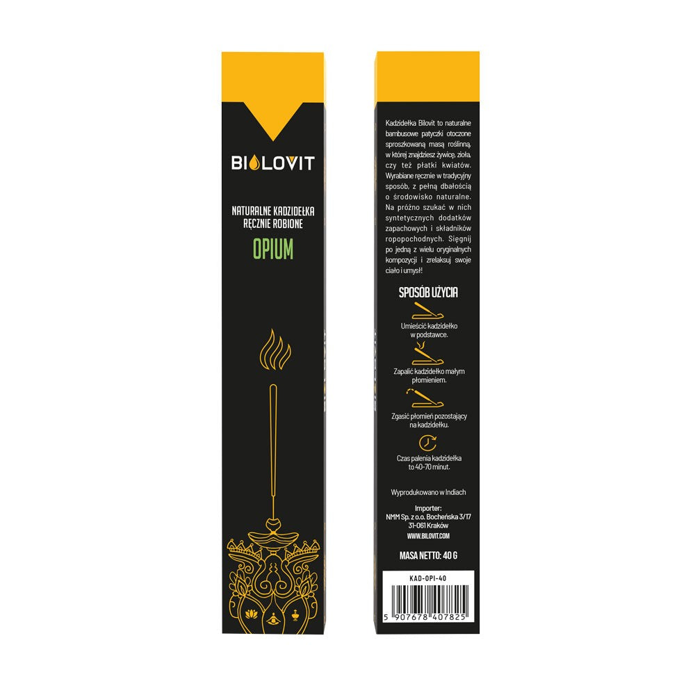 Bilovit dabīgās aromātiskās vīraka nūjiņas Opium - 40 g