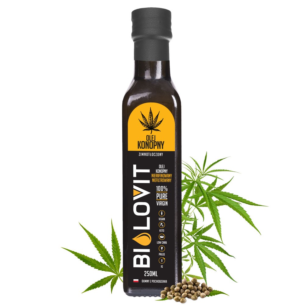 Bilovit Šalto spaudimo kanapių aliejus - 250 ml - Magnis.lt