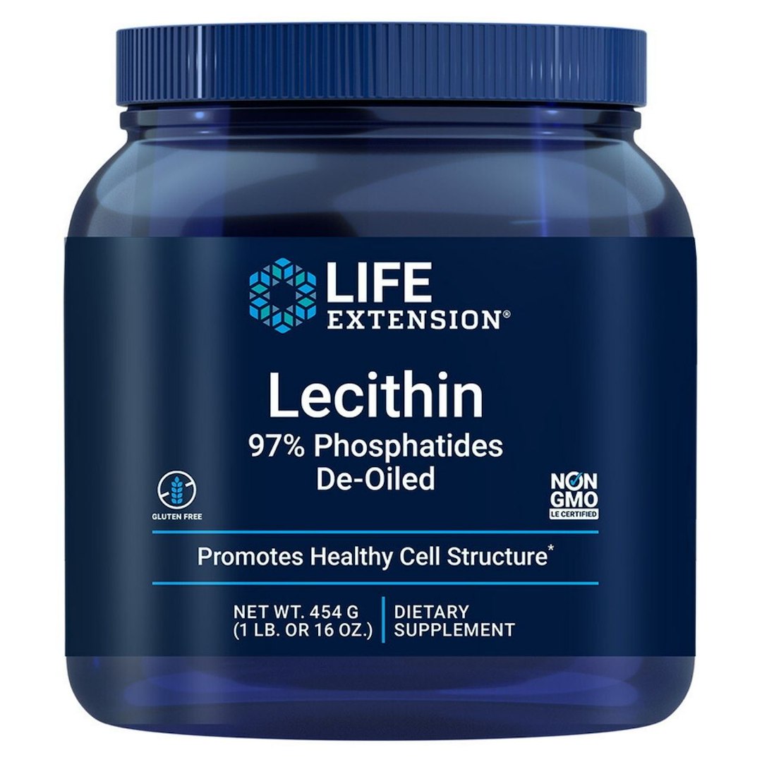 Life Extension ģenētiski nemodificēts sojas lecitīns granulās – 454 g