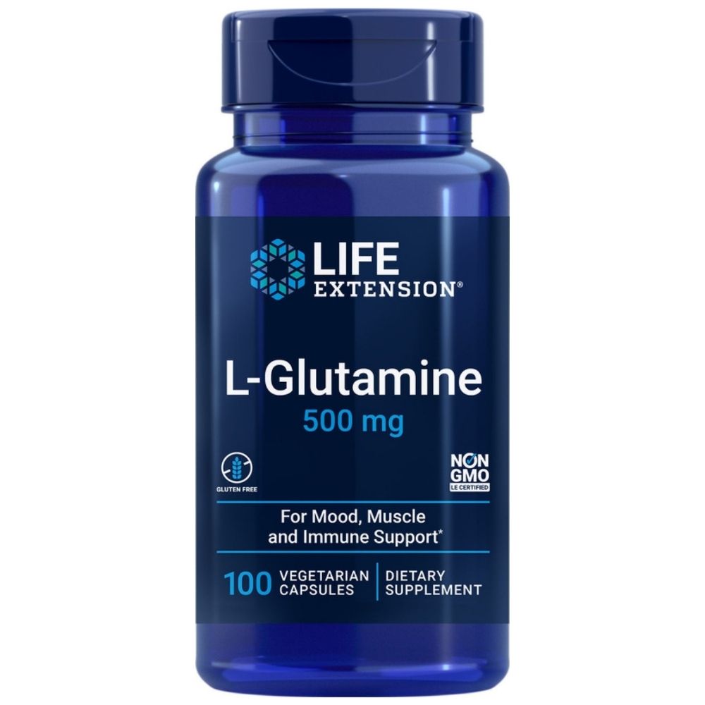 Life Extension L-glutamīns 500 mg - 100 kapsulas