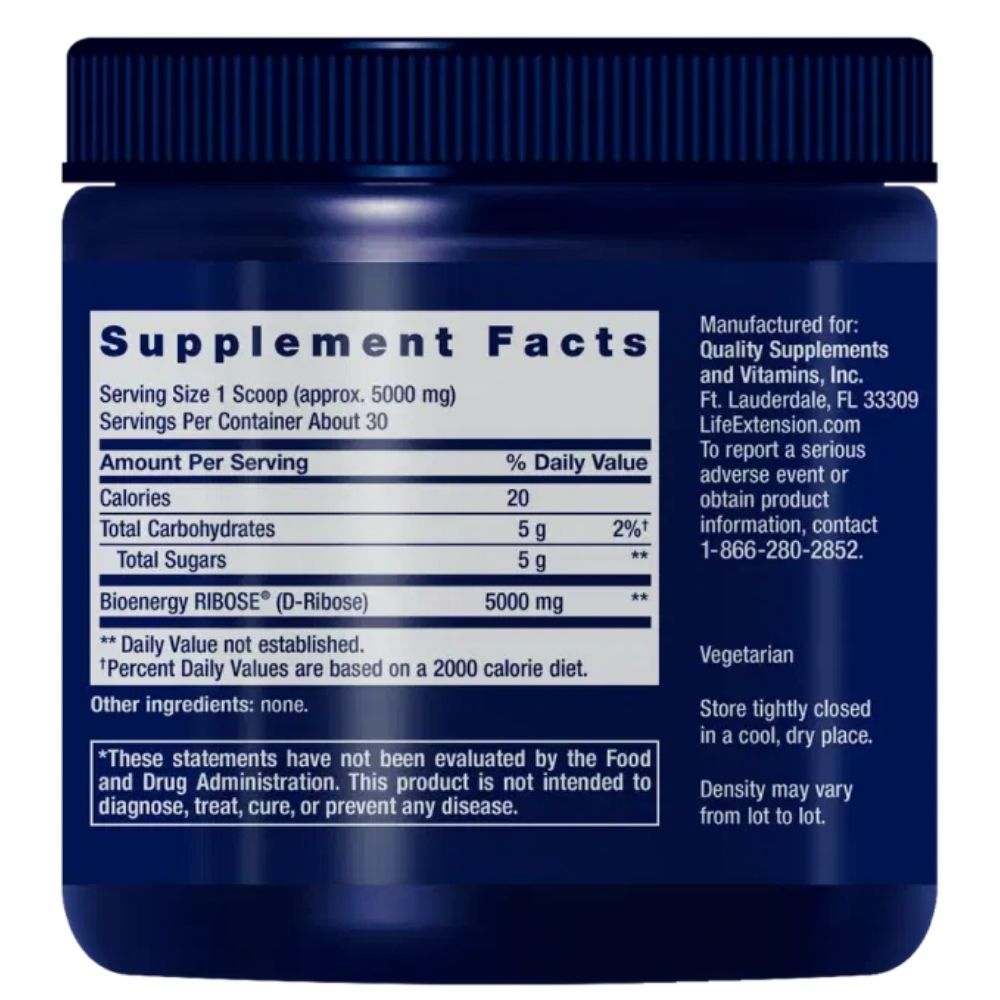 Life Extension D-ribozes pulveris – 150 g