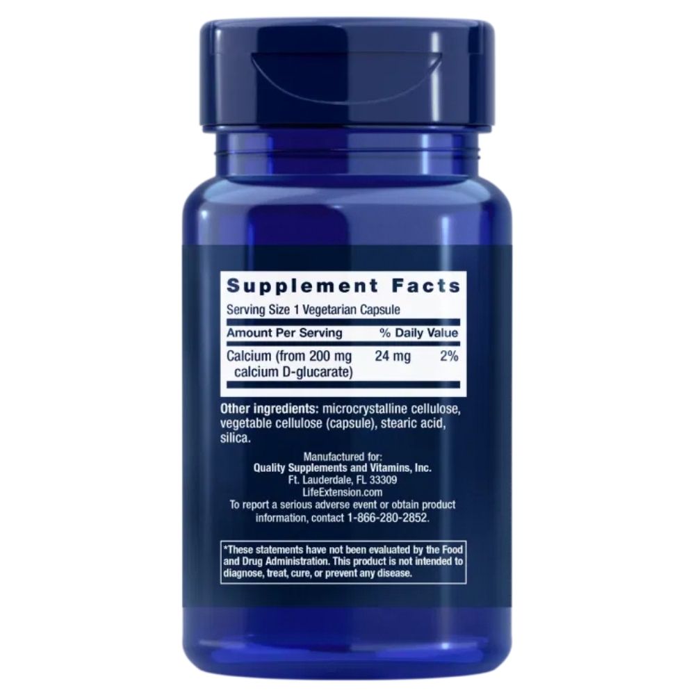 Life Extension Kalcio D-gliukarāts 200 mg - 60 kapsulas
