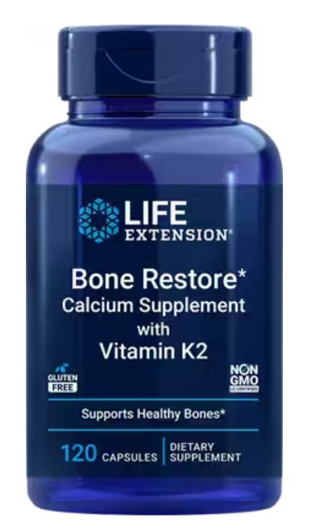 Life Extension Bone Restore ar K2 vitamīnu – 60 tabletes