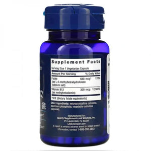 Life Extension BioActive Folate & Vitamin B12 - 90 kapsulu