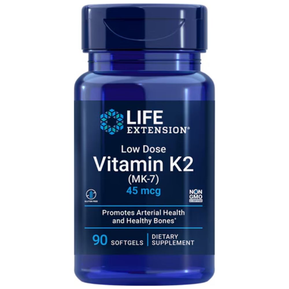 Life Extension mažos dozės vitaminas K2 (MK-7) 45 mcg - 90 minkštųjų gelių - Magnis.lt