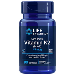 Life Extension mažos dozės vitaminas K2 (MK-7) 45 mcg - 90 minkštųjų gelių - Magnis.lt