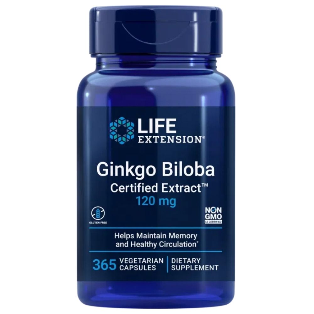 Life Extension Gingo biloba (Ginkgo biloba) 120 mg - 365 kapsulas