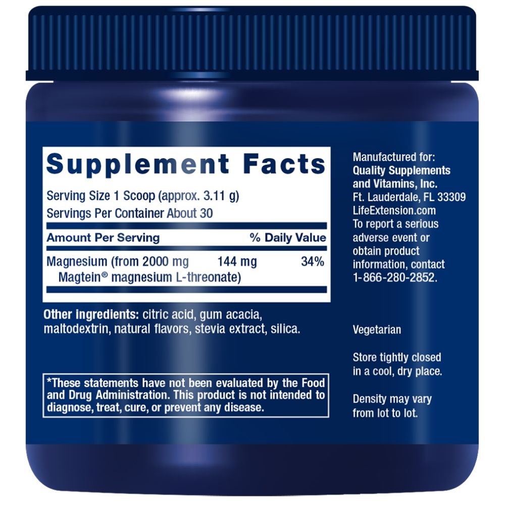 Life Extension Neuro-Mag® magnija L-treonāts, tropu garša - 93,35 g