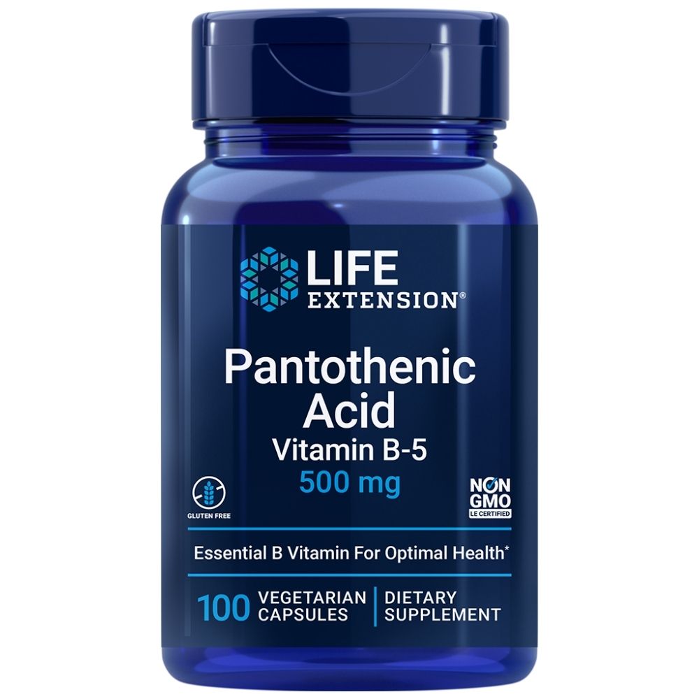 Life Extension Pantotēnskābe 500 mg - 100 kapsulas